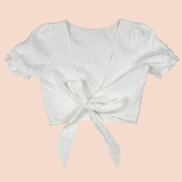 Haut blanc en lin pour femmes S
