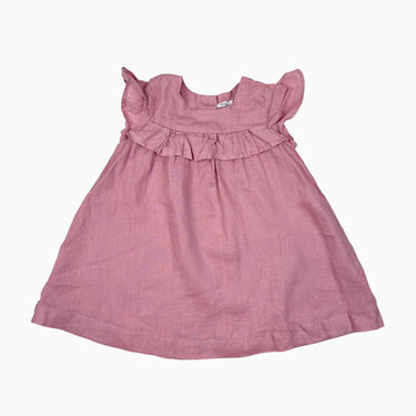 Robe rose en lin avec volants 24M