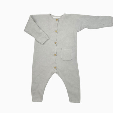 Combi grise tricot 6-9M