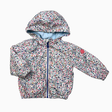 Manteau mi-saison blanc fleuri 12-18M