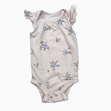 Cache-couche rose pale fleuri en coton et spandex 0-3M