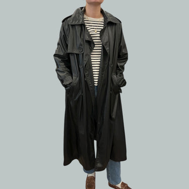 Trench faux cuir pour femmes M