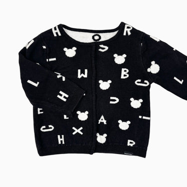 Cardigan noir réversible blanc 12-18M