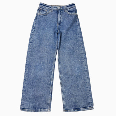 Jeans taille haute en denim avec strass 8-9Y