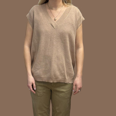 Débardeur cassonade en tricot de laine et coton pour femmes XS