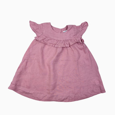 Robe rose en lin avec noeud 24M