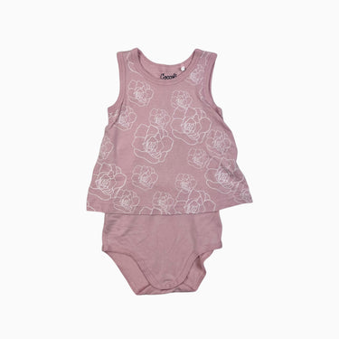 Camisole avec cache-couche intégré rose fleurs en modal et spandex 18M