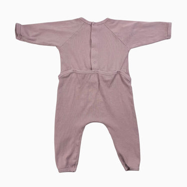 Combi rose en coton bio côtelé 6-12M