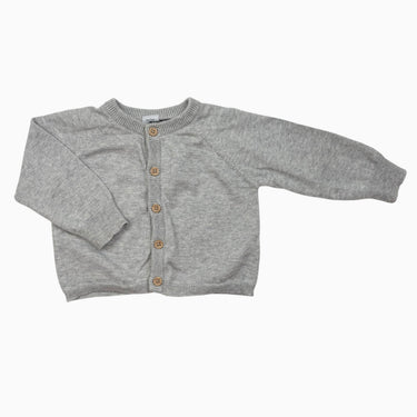 Cardigan gris en tricot de coton 12M