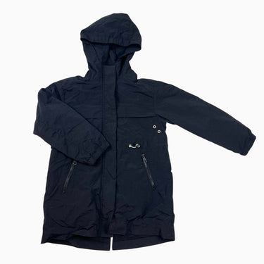 Coupe-vent noir long en nylon 8Y