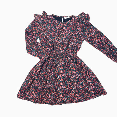 Robe noire fleurie en viscose doublée 9Y