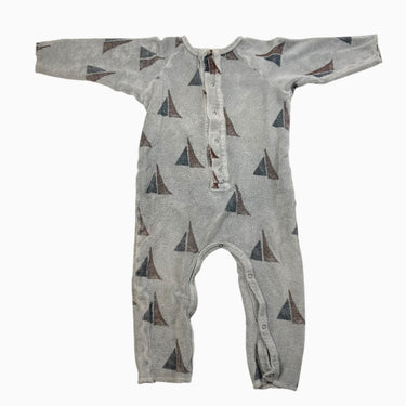 Combi gris-bleu en ratine 'triangles' 12-18M