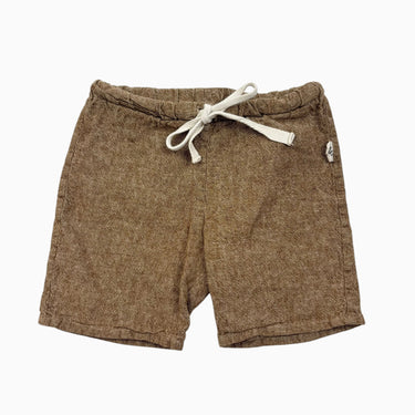 Short marron en lin et coton 4-5Y
