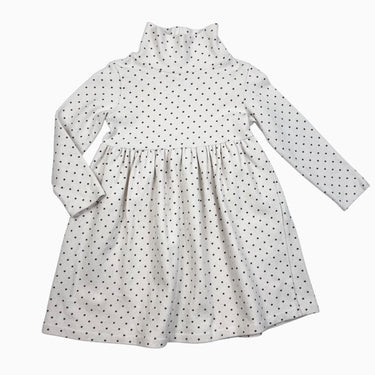 Robe crème en coton épais, acrylique et élastane à petits pois 6Y