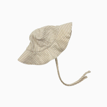 Chapeau soleil à rayures beige en mousseline 12-36M