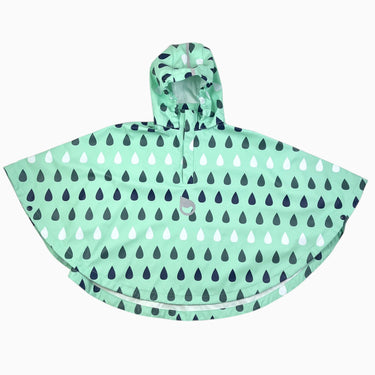 Manteau de pluie style cape vert 'gouttes' 110CM 5Y