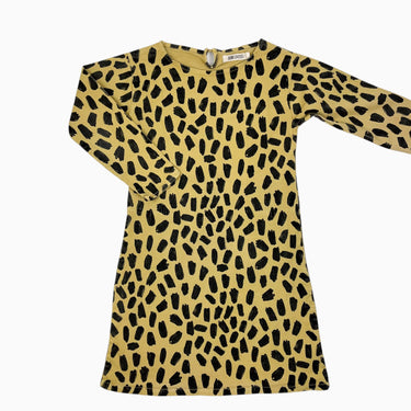 Robe ocre en canvas de coton tâcheté 6-7Y