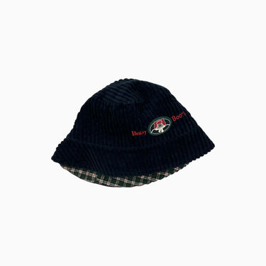 Chapeau marine vintage en corduroy avec doublure à carreau 48CM 6-12M