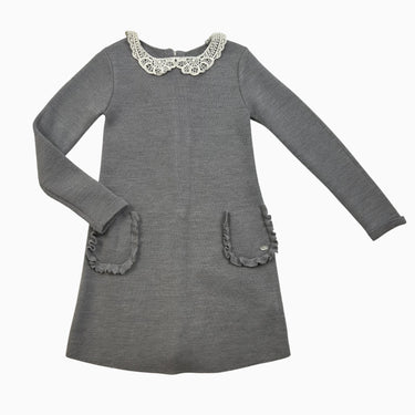 Robe à col claudine grise 6Y