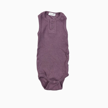 Cache-couche cami mauve en coton bio et modal côtelé 3-6M
