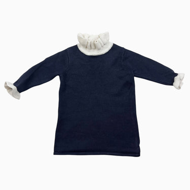 Robe à col marine en tricot coton,viscose,poly,laine et cachemire 6M