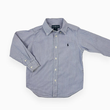 Chemise en coton à fines rayures bleues et blanches 5Y