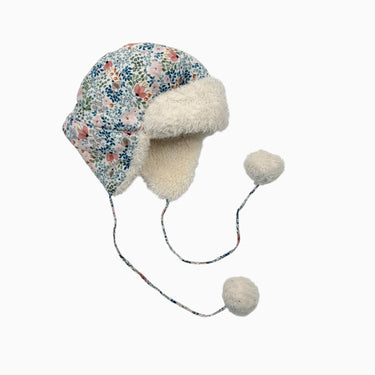 Chapeau style chapka à imprimé floral doublé en peluche 43 (fit 3-6M)