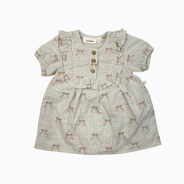 Robe avec cache-couche intégré à rayures bleues 'boucles' 1-2M