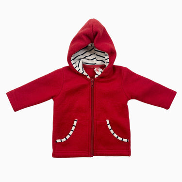 Veste à capuchon rouge en polar 9-12M