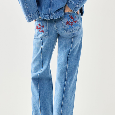 Jeans 'Sylvie' avec poches brodées pour femmes 12US