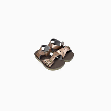 Sandales 'coeurs' rose gold en cuir 5US