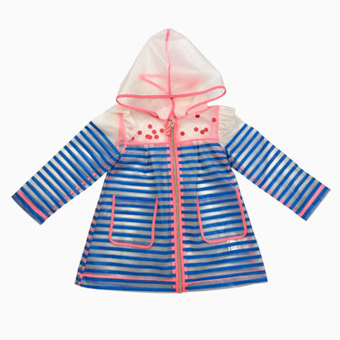 Manteau imperméable transluicide à rayures bleues 2Y