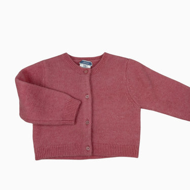 Cardigan rose néon en tricot de laine et alpaga 18M