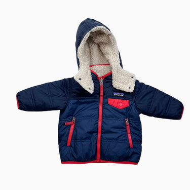 Manteau marine réversible 'Tribbles' en sherpa crème 3-6M
