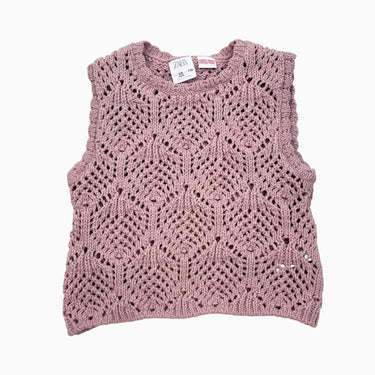 Débardeur en tricot rose 5-6Y