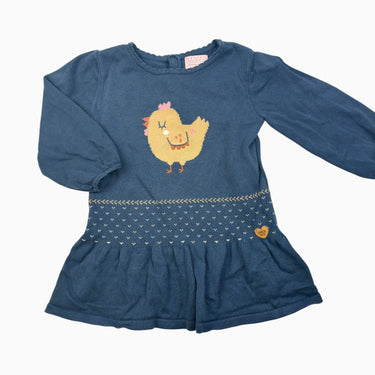 Robe sarcelle 'poule' 18-24M