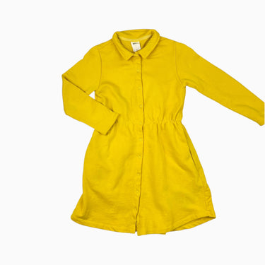 Robe jaune en coton épais 7-8Y