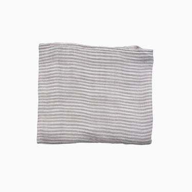 Couverture mousseline rayé rose