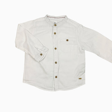 Chemise à col mao blanche 2-3Y