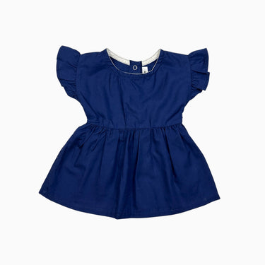 Robe marine en tissu revalorisé 6-12M