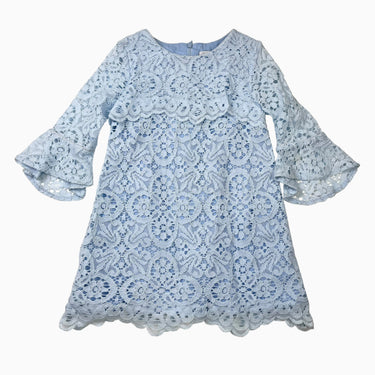 Robe bleue doublée en broderie anglaise 4Y
