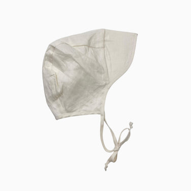 Bonnet vanille en lin et coton fait aux É-U 2-4Y