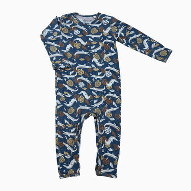 Pyjama sarcelle en rayonne de bambou 'crocodiles' 9M
