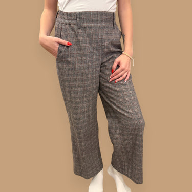 Pantalon carreautée laine,poly et cachemire pour femmes XS