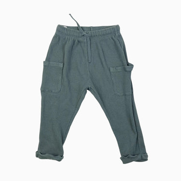 Pantalon vert en coton gaufré 2-3Y