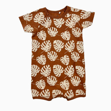 Combi short rouille en coton feuillage 18M