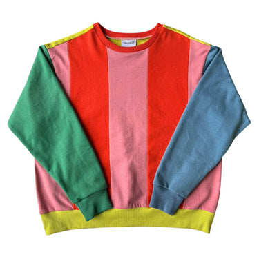 Pull à rayures colorées en coton pour femmes OS