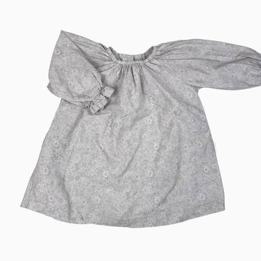 Robe greige fleurie blanche 4-5Y