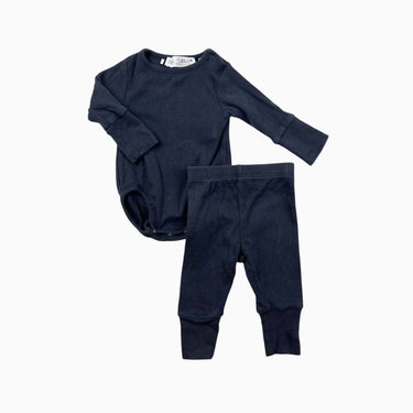 Cache-couche avec legging anthracite côtelé 0-1M