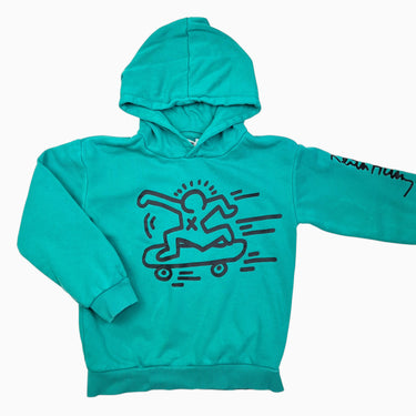 Pull capuchon bleu Keith Hering 6-8Y